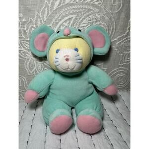 Fiesta Cat Plush Wearing Mouse Costume Colorblock Vintage 6.5” Velour Good Mice